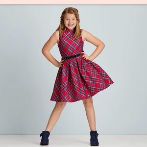 American Girl Red Plaid Sleeveless Holiday Dress